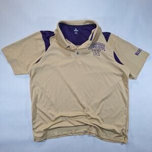 Washington Huskies Polo Shirt Mens XL Extra Large KA Knights Apparel Gold Purple